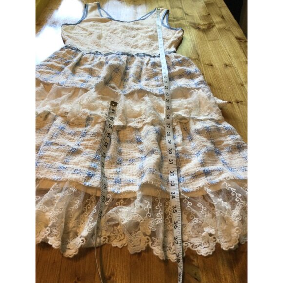 Anthropologie Ryu Multi Media Dress Lace Tweed Size S Tiered Embroidered - Picture 11 of 13